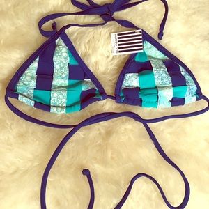 NEW Blue and turquoise bikini top